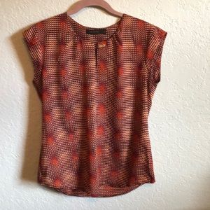 The Limited Orange and brown patterned shell